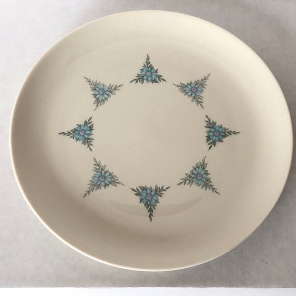 Taylorton Rhapsody Blue Floral MCM Salad Plates 8" Snack Dessert Set of 2 - Picture 1 of 7